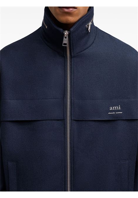 Giacca Ami de Coeur con zip in blu Ami paris - uomo AMI PARIS | HJK058WV00184011